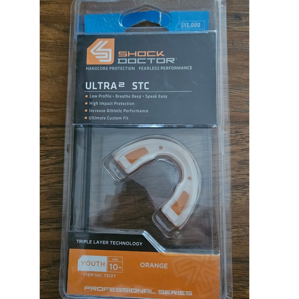 Shock Doctor‎ Ultra STC Youth Mouthguard Orange Triple Layer Technology